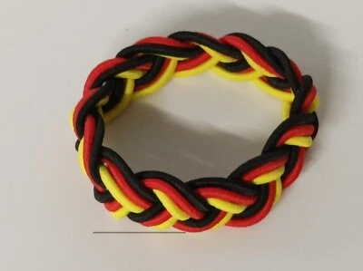 Armband geflochten Schmuck Deutschland Schwarz Rot Gold Fanartikel Fußball EM WM - Bild 1 von 4