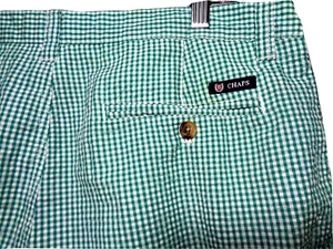 Pantalones Cortos ChapsGingham Cuadros Para Hombre Talla 34 Verde 100% Algodón Seersucker - Imagen 1 de 11