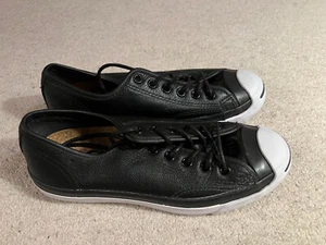 Converse Scarpe da Ginnastica Jack Purcell Tumbled Leather Donna | Nero | Taglia 5.5 | Rare - Foto 1 di 6