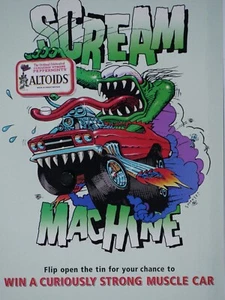 Altoids Scream Machine Muscle Car Mints Vintage 2002 Original Print Ad 8 x 10" - Picture 1 of 7