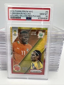2014 Panini Prizm World Cup Didier Drogba / Falcao Yellow / Red PSA 10 - POP 2 - Bild 1 von 2