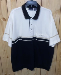 Puritan Camicia Uomo 2XL Nero Avorio Golf Polo Tasca Frontale Manica Corta - Foto 1 di 5