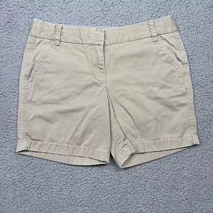 J Crew Shorts Womens 6 Cotton Chino Broken In Khaki 6.5 in Inseam Preppy Casual - Picture 1 of 7