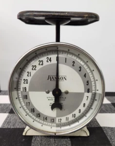Vintage Hanson Enamel Model 1371 Home Utility Scale Platform Goes Up to 25 lbs. - Picture 1 of 13