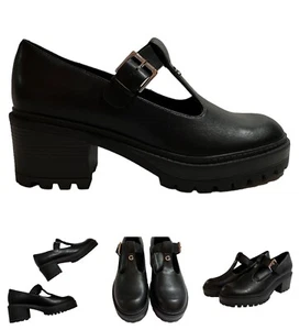 GBG Los Angeles Chunky Platform Mary Jane Shoes Womens Sz 11 Black Pleather NEW - Picture 1 of 14