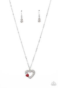 Paparazzi Bedazzled Bliss Red Heart Necklace with Earrings   VALENTINES DAY