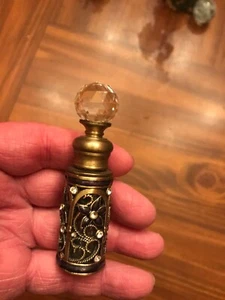 METALL UND GLAS PARFÜMFLAKON MIT STRASSSTEINEN - Bild 1 von 4