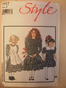 (1980’s) Style 1117 Sewing Pattern Girls Child Party Bridesmaid Dress cut age 4y - Picture 1 of 9