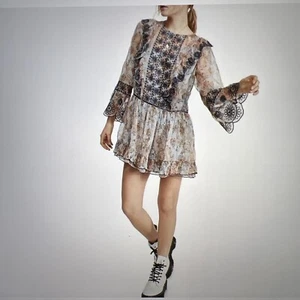 Free People Country Roads besticktes blaues Minikleid Gr. XS ** - Bild 1 von 6