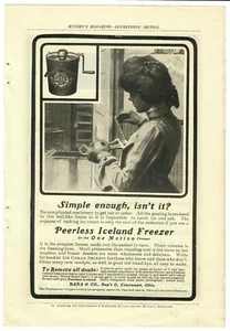 1902 Peerless Island Gefrierschrank Antik Druck Werbung Eismaschine Haushalt Küche - Bild 1 von 1