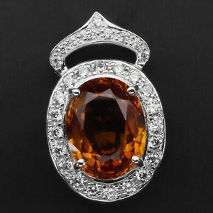 Classically Golden Yellow Sapphire 9.70Ct 925 Sterling Silver Handmade Pendants - Picture 1 of 7