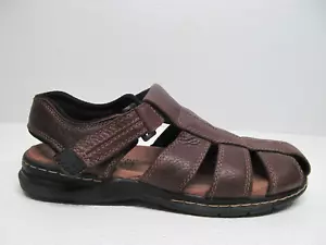 Dr. Scholl's Fisherman Men's Sandals Gaston Brown Leather Size 11M - Picture 1 of 8