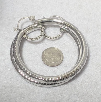 Серьги-кольца Simone I. Smith из платины поверх стерлингового серебра Rocky Road XLarge  - Изображение 1 из 4