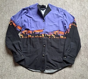 Vintage Roper Womens M Western Cowboy Life Wild Horses Southern Ranch Shirt - Picture 1 of 5