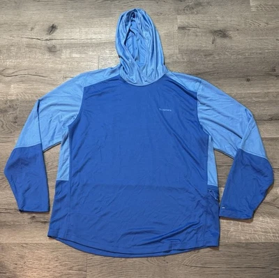 Simms SolarFlex Hoodie Featherweight Fishing Blue Mens XL Long Sleeve UPF - Image 1 of 4