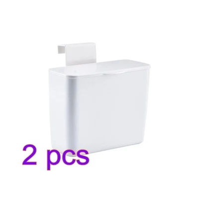  2 PCS Plastic Crate Storage With Lid Cabinet Door Storage Box - Image 1 of 4