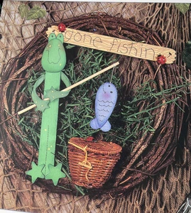 Gone Fishin' Wreath 5 Mama Papa Ehrenkränze Fisch Bastelanleitung NUR - Bild 1 von 4
