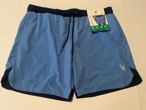 Herren Spyder Badeshorts Performance & Comfort Stretchy Blau XL 7,5’’ Schrittlänge Neu - Bild 1 von 8