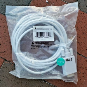 NEW 10ft Gold Plated 32AWG Mini DisplayPort / Thunderbolt to VGA Cable White - Picture 1 of 3