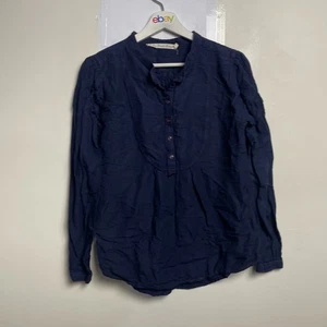 Marie Louise De Monterey Womens Blouse Size 10 Long Sleeve Viscose Linen Blue - Picture 1 of 10