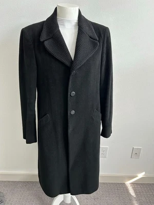 Emporio Armani Angora Wool Over Coat—Italy—42—Cotton Knit collar - Image 1 of 4