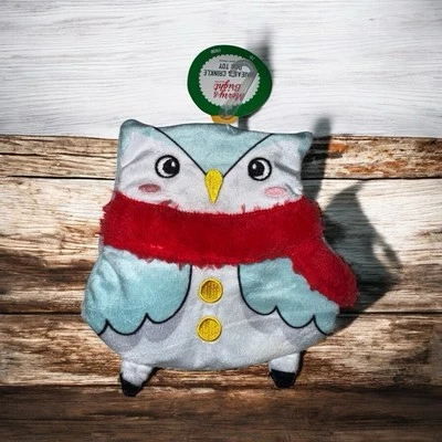 Feliz y Brillante Navidad FELIZ BÚHO Flattie Pequeño Perro Juguete, Arruga y Chirrido Nuevo Foto 1 de 4