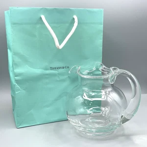 Tiffany & Co 28 Oz Kristall Eislippe Krug mundgeblasen mit blauer Tasche Devon 1998 Vintage - Bild 1 von 12