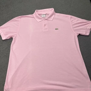 Lacoste Mens 3XL Size 8 Shirt Collar Polo Logo Pique Knit 100% Cotton Light Pink - Picture 1 of 14