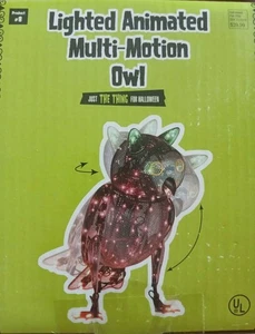 Halloween animierte Multi-Motion EULE beleuchtet Innen/Außen Deko Vintage - Bild 1 von 4
