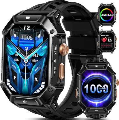 Smartwatch Herren Damen mit Telefonfunktion Armbanduhr für iPhone Samsung Huawei