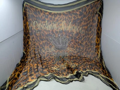 Christian Audigier Estampado Leopardo Bufanda Transparente Diseño Corona Dorada (241) Foto 1 de 4