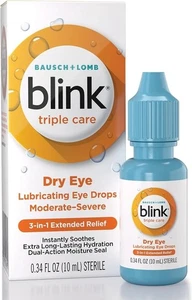 Gotas para ojos Blink ojos secos triple cuidado lubricante gotas para ojos 0,34 OZ (10 ml) cada una - Imagen 1 de 5