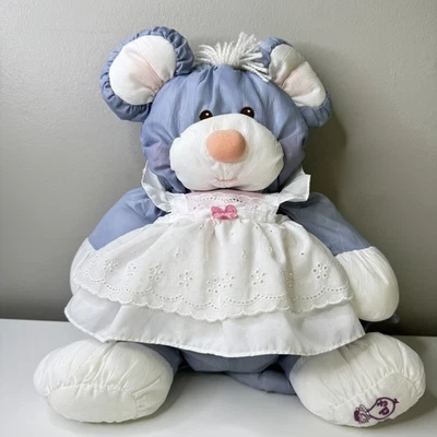 Fisher Price Puffalump Blue  Mouse Plush Stuff Animal Toy 16in VINTAGE - Image 1 of 4