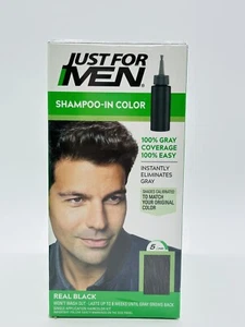 NEW Just for Men REAL BLACK Shampoo In Hair Color H-55-Free Shipping - Picture 1 of 4
