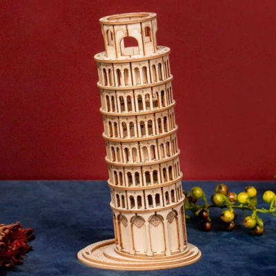 3D Wooden Puzzle Leaning Tower of Pisa Building model DIY Children Adult Toy - Image 1 of 4