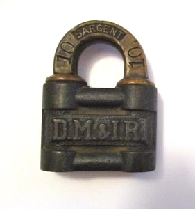 RARE ANTIQUE DULUTH MISSABE & IRON RANGE DM&IR RAILWAY RAILROAD SARGENT PADLOCK - Picture 1 of 4