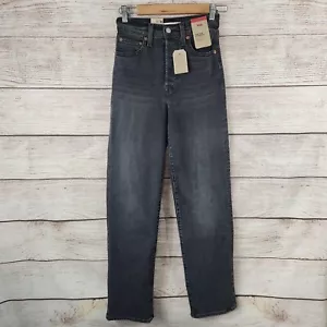 Nuevo con etiquetas para mujer Levis Premium Ribcage botón recto mosca negro talla 25x32 - Imagen 1 de 10