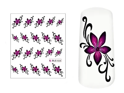 MARKENLOS Nail Art Sticker Blumen BLE1838 Water Decals Nagelsticker für Nägel Nageldesign