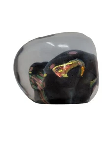 Dichroic Iridescent Hand Blown Art Glass Paperweight By Karg/Signed - Picture 1 of 1