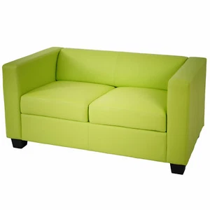 2er Sofa Couch Loungesofa Lille Kunstleder, hellgrün - Bild 1 von 3