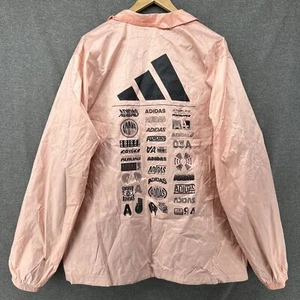 Adidas Jacket Men's Size XL Coaches Logo Pink Windbreaker NEW $90 - Picture 1 of 9