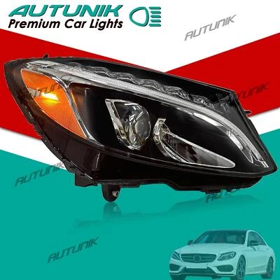 RH LED Headlight For 2015-2018 Mercedes-Benz C300 C43 W205  Passenger Right Foto 1 de 4
