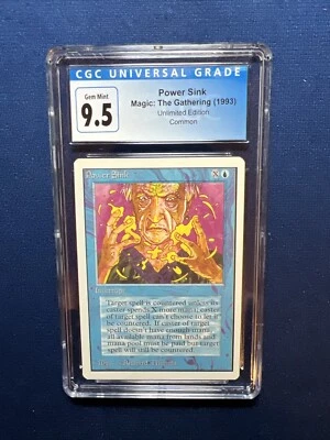 MTG Unlimited Power Sink CGC 9.5 GEM MINT (Blue Label 10)  1993 - Image 1 of 2