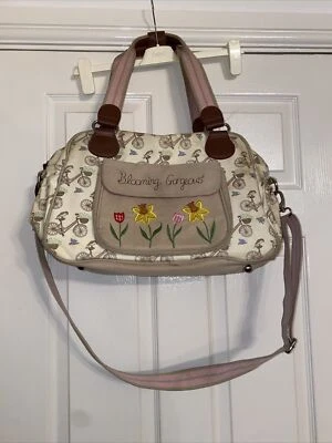 Bikes PINK LINING ‘Blooming Gorgeous’ Changing Bag Pouch Mirror Flower Pink Bird - image 1 of 4