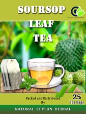 100% Pure SOURSOP/GRAVIOLA/GUANABANA LEAF TEA - 25 TEA BAGS (Annona muricata)