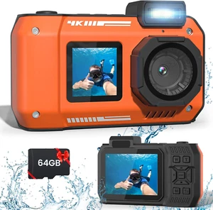 33FT Underwater Camera 4K 48MP Waterproof Camera Rugged Dustproof Shockproof, Au - Picture 1 of 12