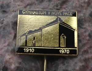 1970 Gymnazium v Nove Pace 60 aniversario 1688 escuela checa estudiante prendedor insignia - Imagen 1 de 2
