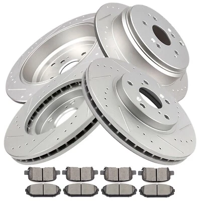 Front & Rear Disc Rotors + Ceramic Brake Pads for 2002 2003 2004 Honda Odyssey Foto 1 de 4