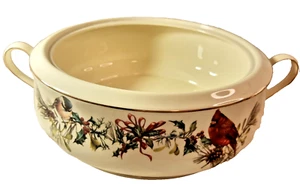 Lenox China Winter Greetings HTF Round Vegetable Dish NO LID Discontinued 9.5"x4 - Picture 1 of 9