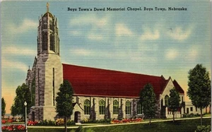 Vintage Postcard Boys Town's Dowd Memorial Chapel Boy Town NE Nebraska Church - Picture 1 of 3